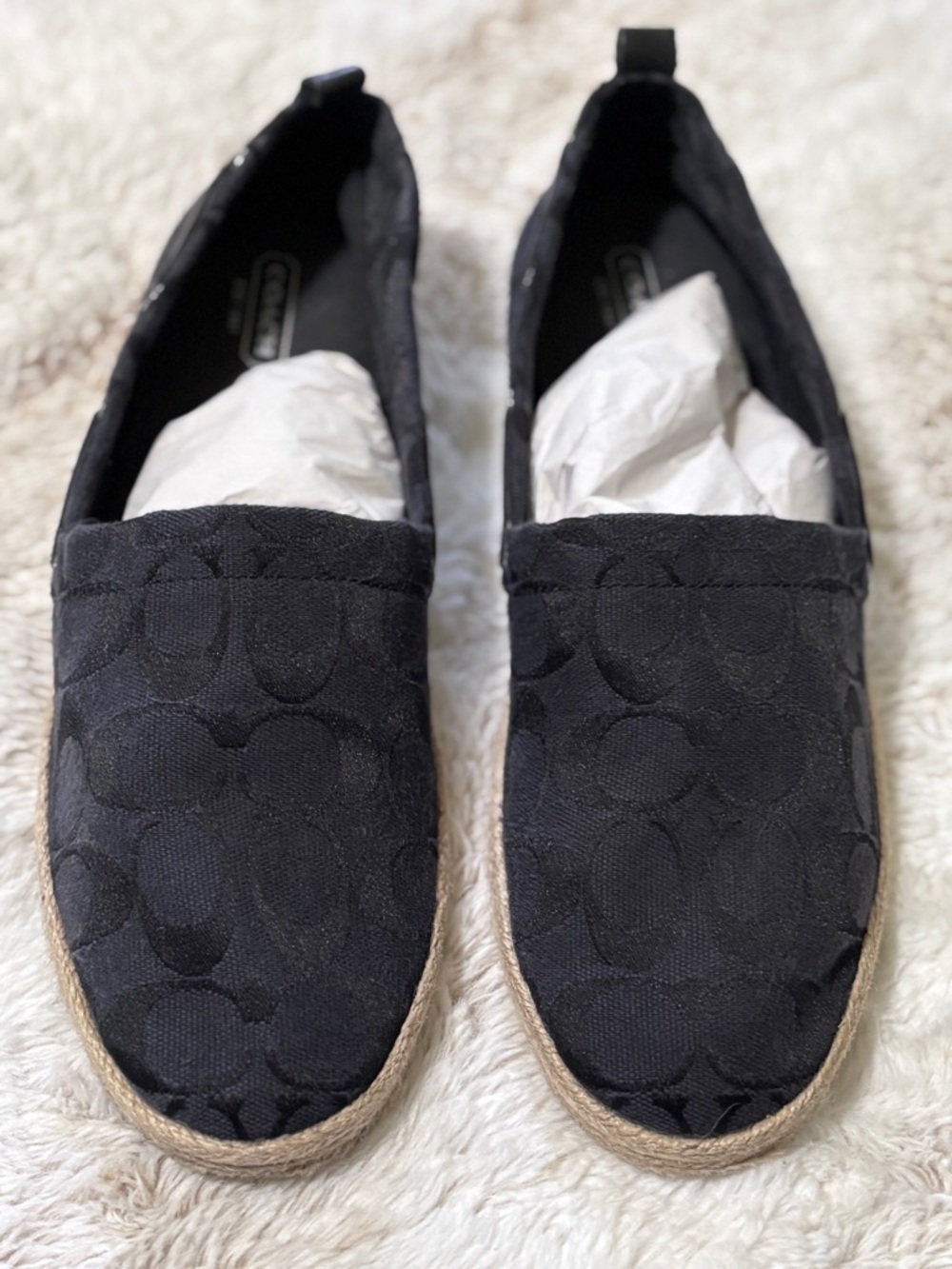 Coach Mellow Signature Jacquard Logo Espadrilles Flats Size 10